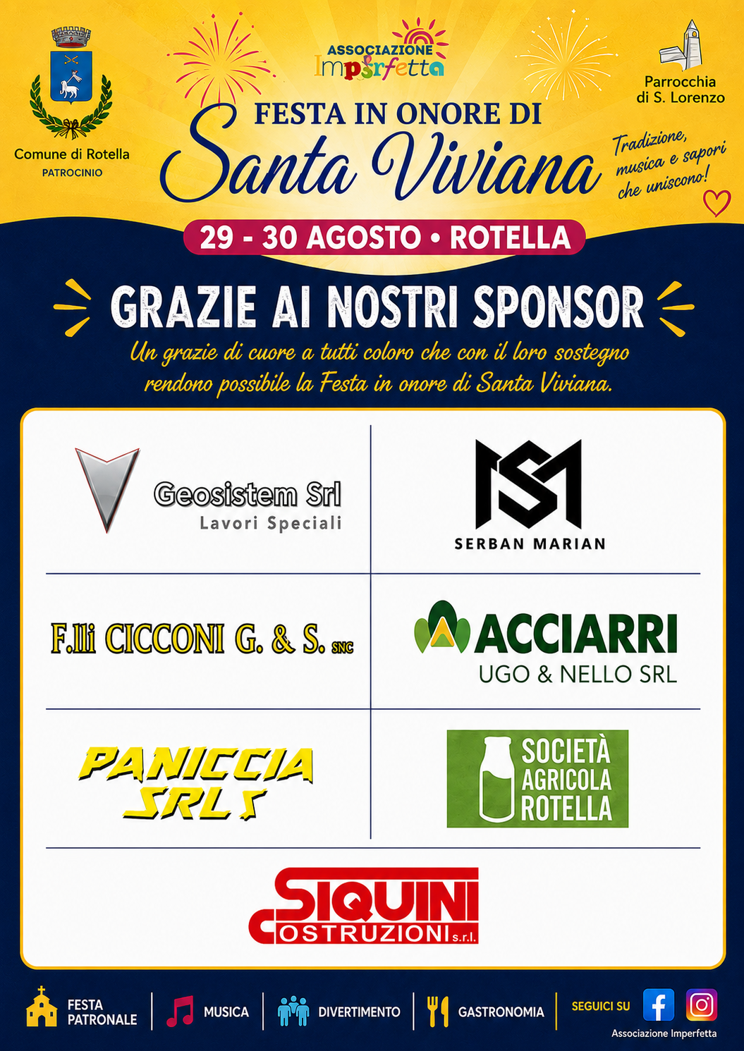 Loghi degli sponsor della Festa in onore di Santa Viviana
